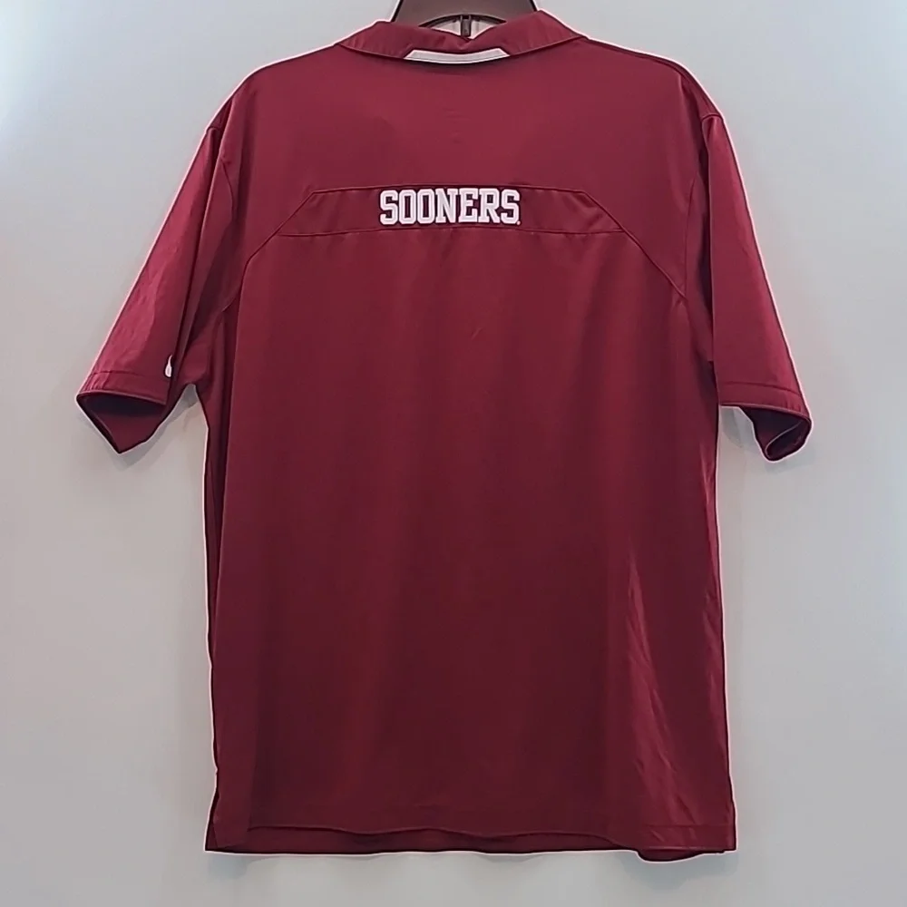 NIKE DRI-FIT Men's Oklahoma Sooners Maroon Polo Golf Shirt -‎ Size Large